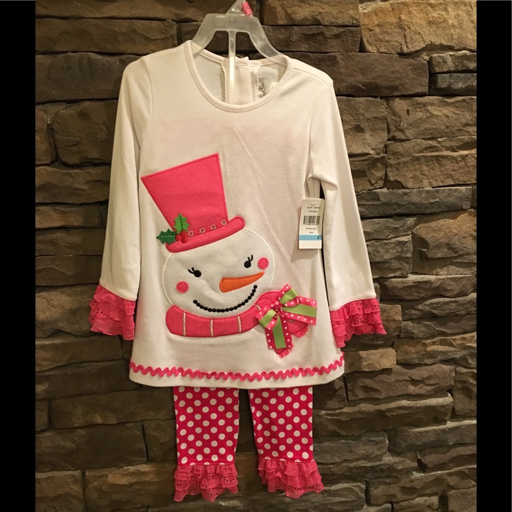 🎀⛄️🎀Adorable 2 pc girls snowman shirt/pants set